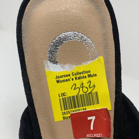 Journee Collection Kalida Mule Shoes Women Size 7 Black Pointed Toe Slip On 8095 - Picture 8 of 9